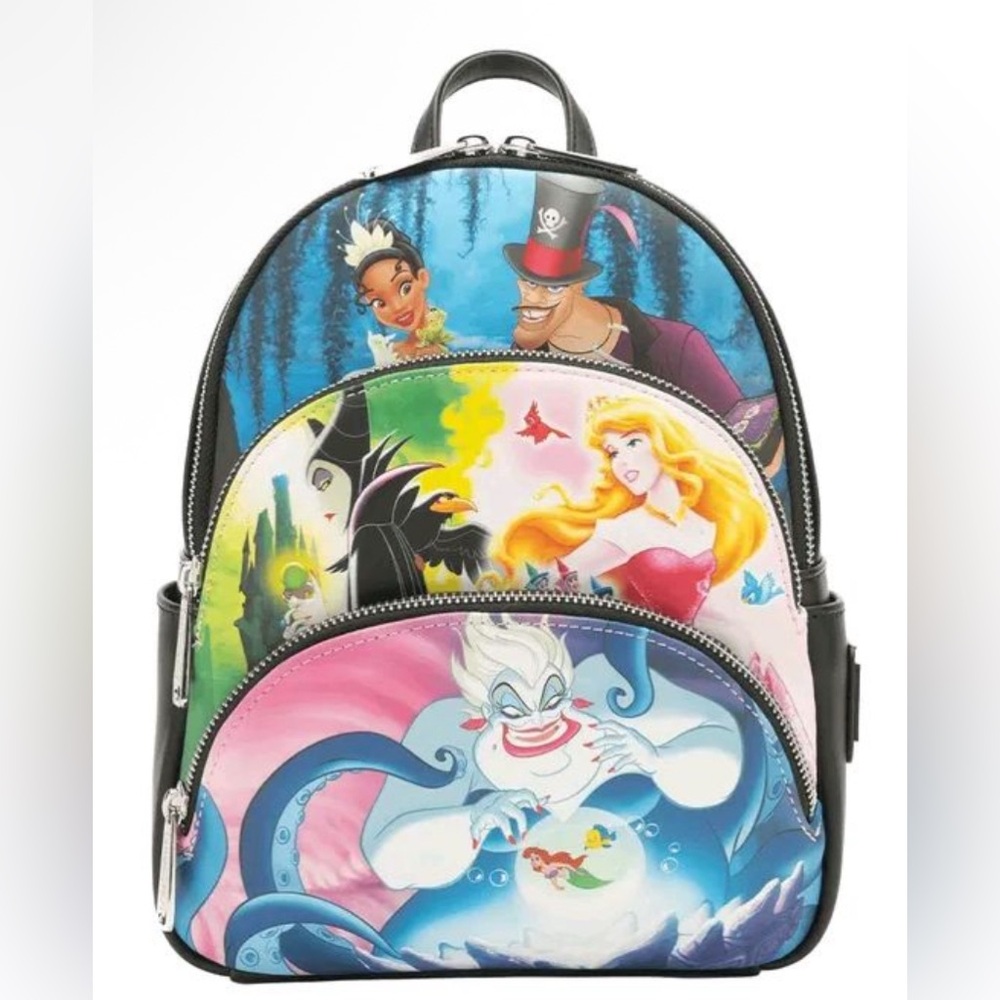 (24Hr Sale)Loungefly Disney Villains Multi Colored Mini Backpack NWT